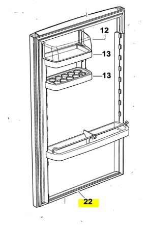 Fisher and Paykel Fridge seal or Gasket E372B