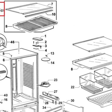 Fisher Paykel E372B Fridge BRACKET HUMIDITY CONTROL LID SUPPORT B GLASS SHELF 836824