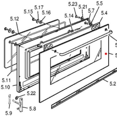 Delonghi oven Door Outer Glass External Glass L91GW