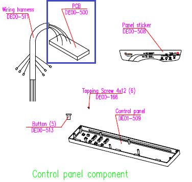 DE00-500 – Daewoo dryer PCB
